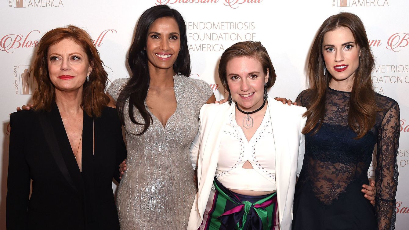 Endometriosis celebrities, tamer seckin, susan sarandon, Padma Lakshmi, Lena Dunham